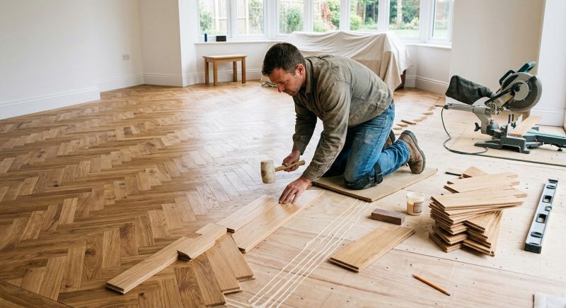 Dark Wood Floor Installation in Fort Worth, TX
